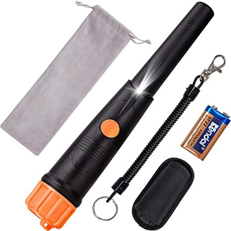 SUNPOW Metal Detector Pinpointer IP68 Waterproof Handheld Pin Pointer Wand with Belt Holster Treasure Hunting Tool Accessories, Buzzer Vibration Sound (Three Mode)